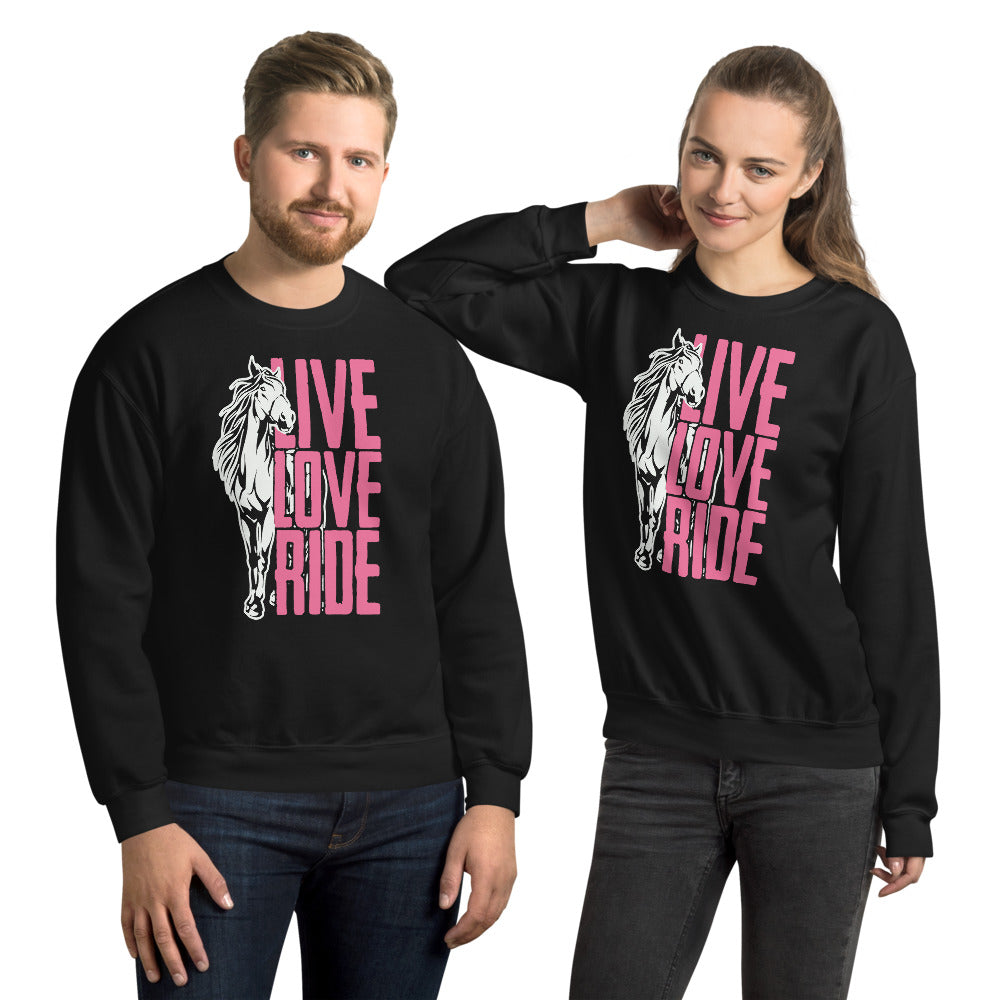 live love ride Unisex collegepaita