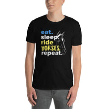 Afbeelding in Gallery-weergave laden, Eat, sleep, Ride Horses Unisex T-Shirt - HorseObox
