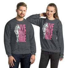 Load image into Gallery viewer, live love ride Unisex Sweatshirt
